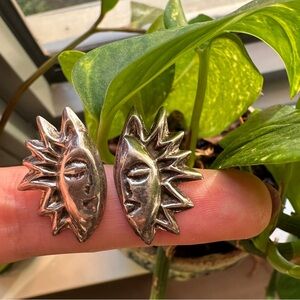 Silver Sun Earrings